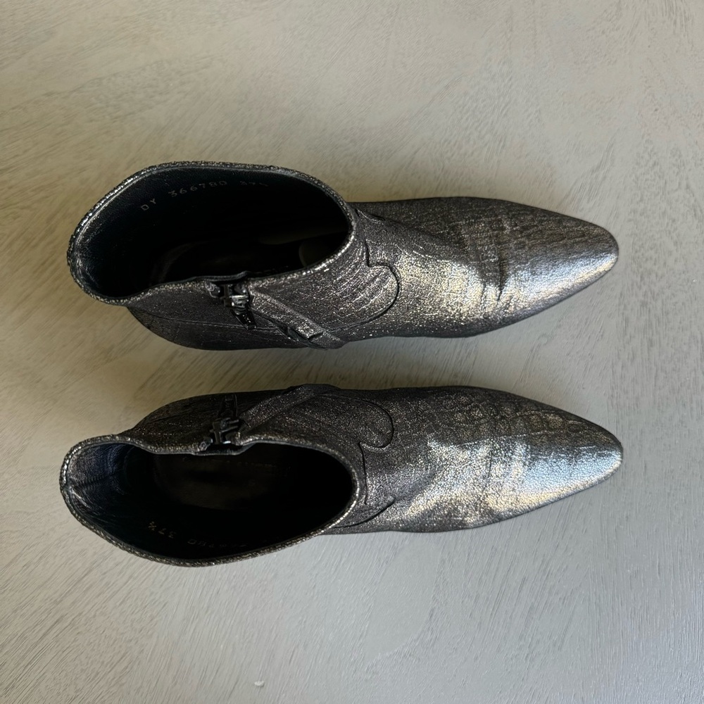 Saint Laurent Wyatt Croc Embossed Ankle Boot - Picture 9 of 12